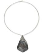 Robert Lee Morris Soho Silver-tone Geometric Stone Pendant Necklace