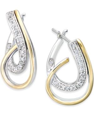 Diamond Hoop Earrings (1/4 Ct. T.w.) In 14k Gold Vermeil And Sterling Silver