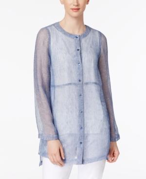 Eileen Fisher Linen-blend Sheer Shirt