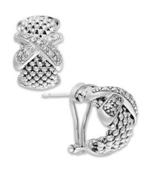 Diamond Mesh X-earrings In Sterling Silver (1/4 Ct. T.w.)