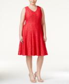 Calvin Klein Plus Size Laser-cut Scuba A-line Dress