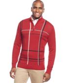 Geoffrey Beene Big And Tall Windowpane Quarter-zip Pullover Jacket
