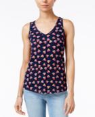 Maison Jules Cotton Printed V-neck Tank Top, Only At Macy's