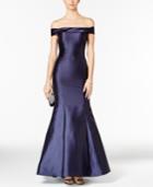 Xscape Off-the-shoulder Satin Mermaid Gown