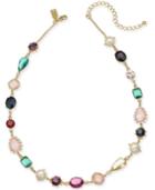 Kate Spade New York Gold-tone Multi-crystal & Imitation Pearl Collar Necklace, 17 + 3 Extender