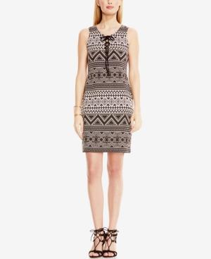 Vince Camuto Printed Lace-up Sheath Dress