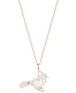 Origami-look Bird Pendant Necklace In 14k Gold