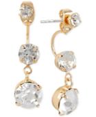 M. Haskell Gold-tone Crystal Drop Earrings