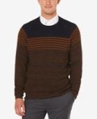Perry Ellis Men's Marled Chest-striped Sweater