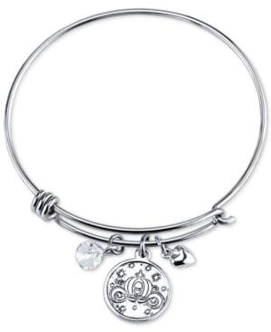 Cinderella Crystal Charm Bracelet In Stainless Steel With Silver-plated Charms
