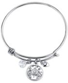 Cinderella Crystal Charm Bracelet In Stainless Steel With Silver-plated Charms