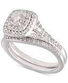 Certified Diamond Halo Bridal Set (1 Ct. T.w.) In 18k White Gold, Created For Macy's