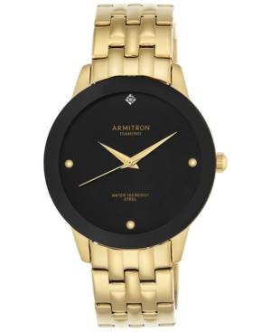 Armitron Men's Gold-tone Diamond Accent Bracelet Watch 42mm 20-4952bkgp