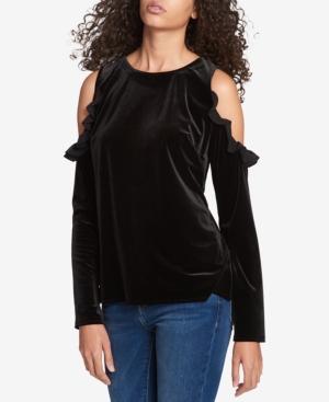 Tommy Hilfiger Velvet Cold-shoulder Top, Created For Macy's