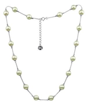 Majorica Sterling Silver Necklace, Organic Man-made Pearl Illusion