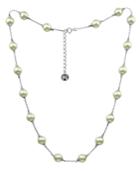 Majorica Sterling Silver Necklace, Organic Man-made Pearl Illusion