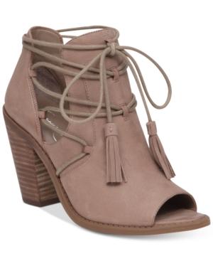 Jessica Simpson Ceri Tassel-tie Peep-toe Booties Women's Shoes