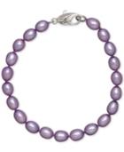 Honora Style Violet Cultured Freshwater Pearl Bracelet In Sterling Silver (7-8mm)