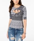 Guess Keyhole Lace-up Top