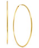 Hint Of Gold 14k Gold-plated Brass Earrings, 70mm Endless Hoop Earrings