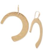 Robert Lee Morris Soho Gold-tone Hammered Curve Drop Earrings