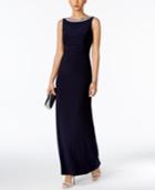 Alex Evenings Embellished Cowl-back Gown