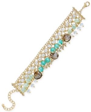Inc International Concepts Gold-tone Multi-bead Shaky Link Bracelet, Only At Macy's