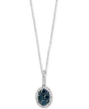 Effy Diamond Halo Pendant Necklace (1/2 Ct. T.w.) In 14k White Gold