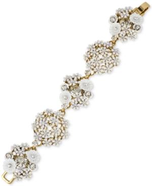 Betsey Johnson Gold-tone Flower Bouquet Link Bracelet