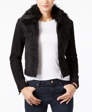Calvin Klein Jeans Faux-fur-trim Moto Jacket