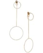 Abs By Allen Schwartz Gold-tone Circle Drop Front And Back Earrings
