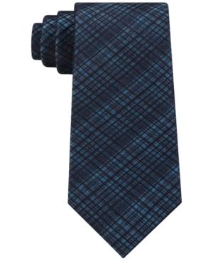 Calvin Klein Men's Mini Striation Plaid Tie