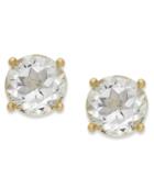 Victoria Townsend 18k Gold Over Sterling Sterling Earrings, April's Birthstone White Topaz Stud Earrings (2 Ct. T.w.)