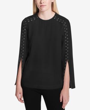 Calvin Klein Studded Split-sleeve Top