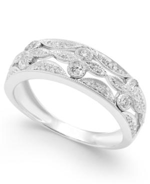 Diamond Flower Ring (1/4 Ct. T.w.) In 14k White Gold