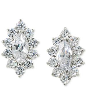 Carolee Silver-tone Marquise Crystal Stud Earrings