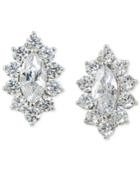 Carolee Silver-tone Marquise Crystal Stud Earrings