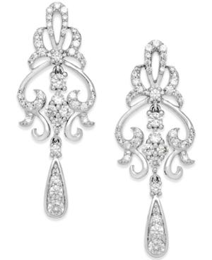 Wrapped In Love Diamond Vintage Dangle Earrings In 14k White Gold (1 Ct. T.w.)