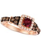 Le Vian Chocolatier Raspberry Rhodolite Garnet (3/8 Ct. T.w.) And Diamond (5/8 Ct. T.w.) Ring In 14k Rose Gold