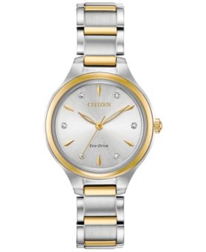 Citizen Eco-drive Women's Corso Diamond-accent Two-tone Stainless Steel Bracelet Watch 29mm