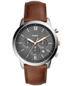 Fossil Men's Chronograph Neutra Light Brown Leather Strap Watch 44mm