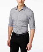 Alfani Black Men's Windowpane Long-sleeve Shirt, Only At Macy's
