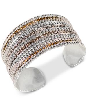 Lucky Brand Silver-tone Pave Cuff Bracelet