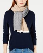 Calvin Klein Colorblocked Cable-knit Scarf