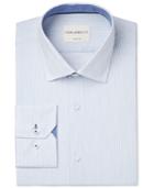 Con. Struct Men's Slim-fit Light Blue Stripe Dress Shirt