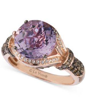 Le Vian Amethyst (3 Ct. T.w.) And Diamond (1/2 Ct. T.w.) Ring In 14k Rose Gold
