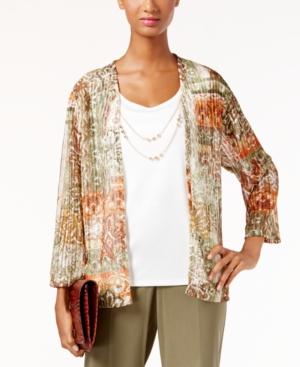 Alfred Dunner Petite Cactus Ranch Layered-look Necklace Top