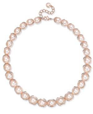 Charter Club Imitation Pearl And Crystal Collar Necklace, Only At Macy's