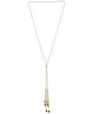 Rachel Rachel Roy Gold-tone Stone & Fringe 28 Lariat Necklace