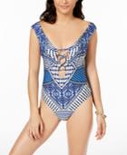 Kenneth Cole Hidden Paradise Off-the-shoulder Tummy-control One-piece Swimsuit Women's Swimsuit